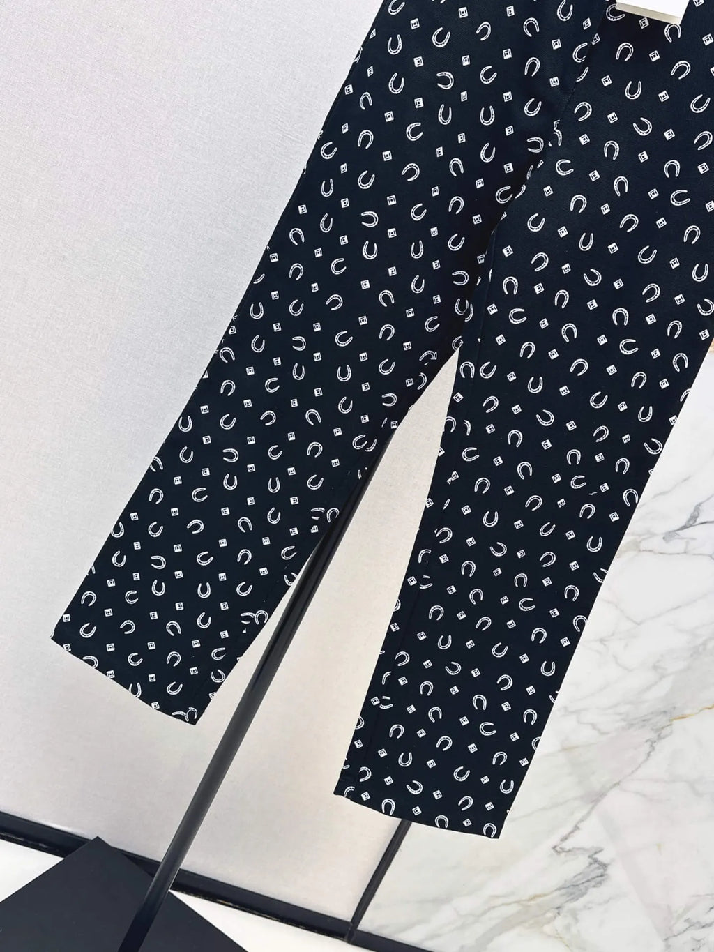High Waist Printed Straight Jeans