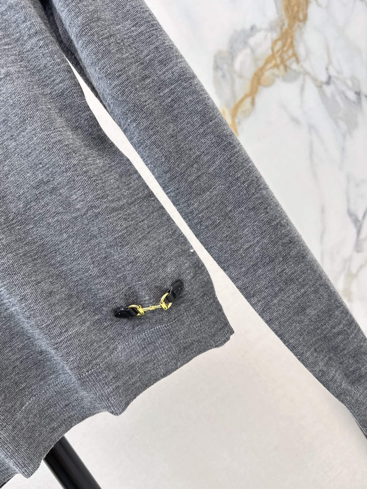 Minimal Gray Stand Collar Long Sleeve