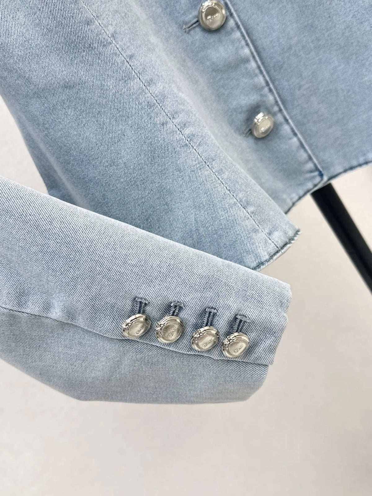 Commute Elegant Denim Jacket Skirt Set