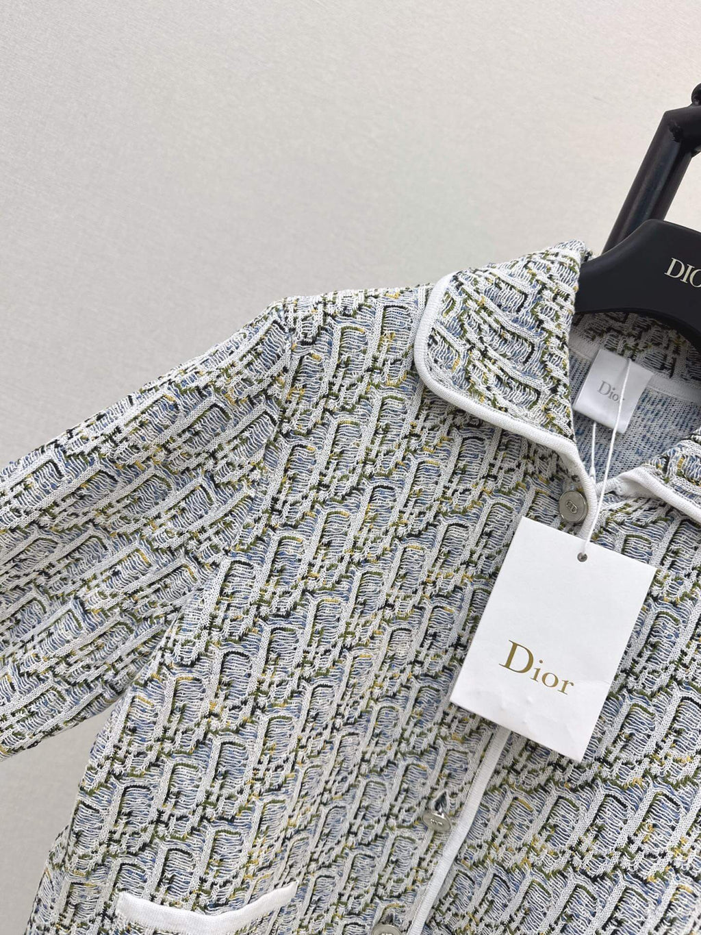 Jacquard Collared Knit Short Jacket