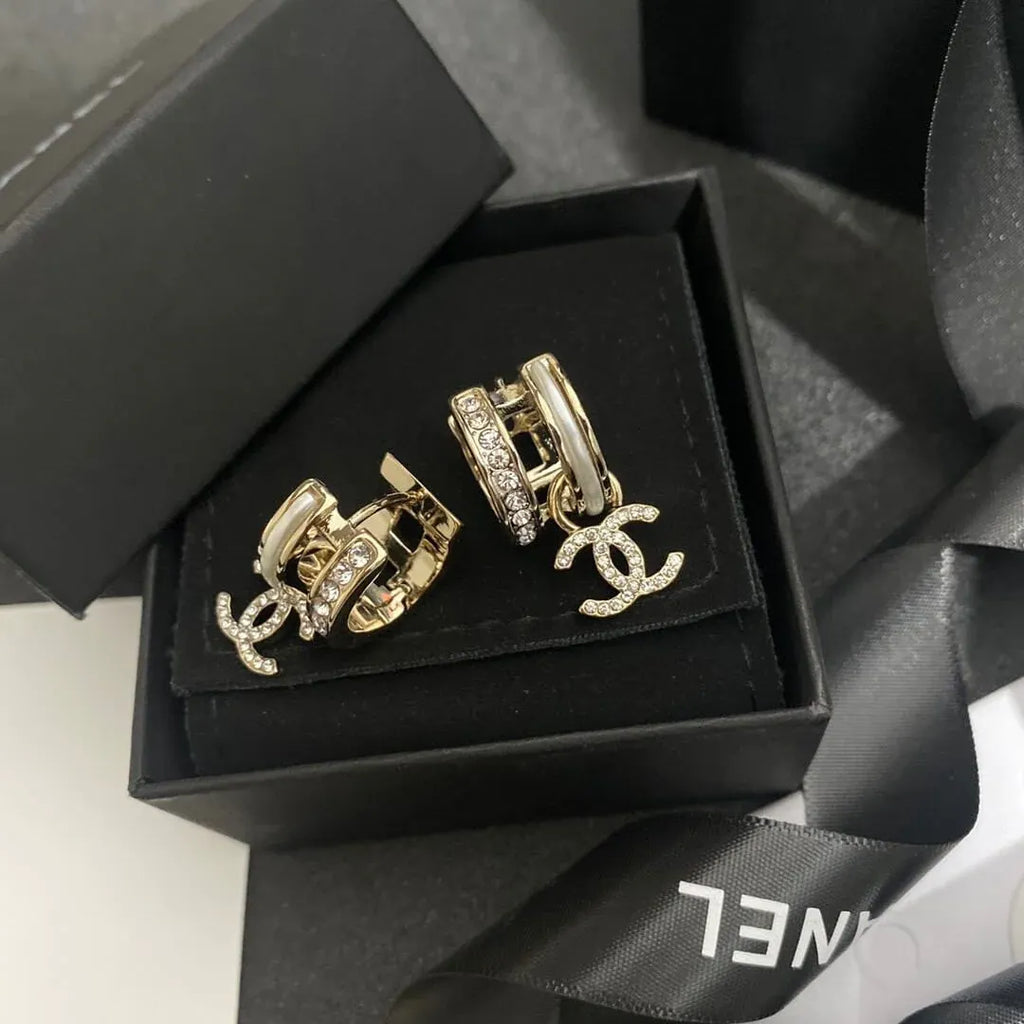 Vintage Circular Letter Drop Earrings