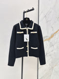 Contrast Collar Tweed Jacket
