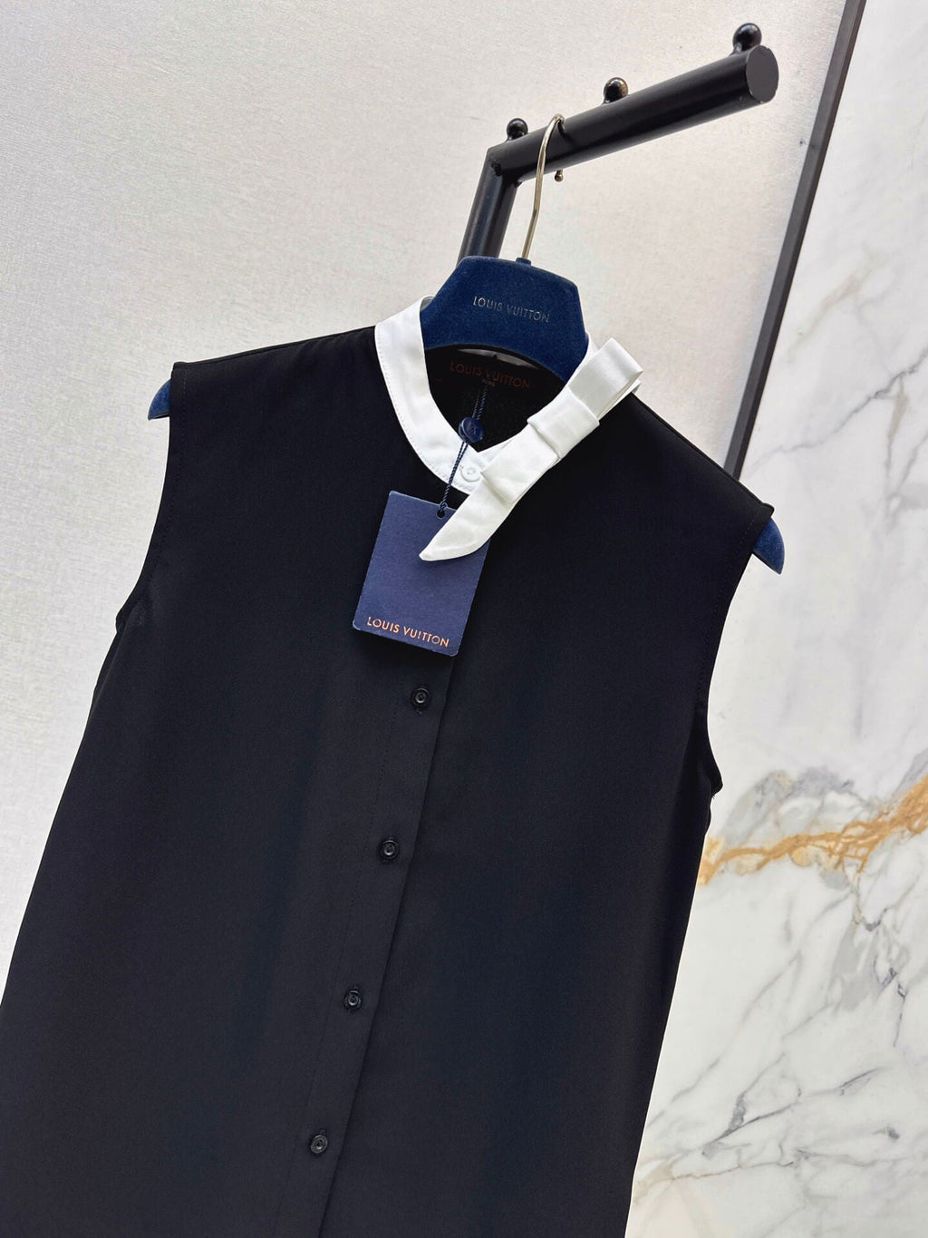 Collar Bow Button Front Tank