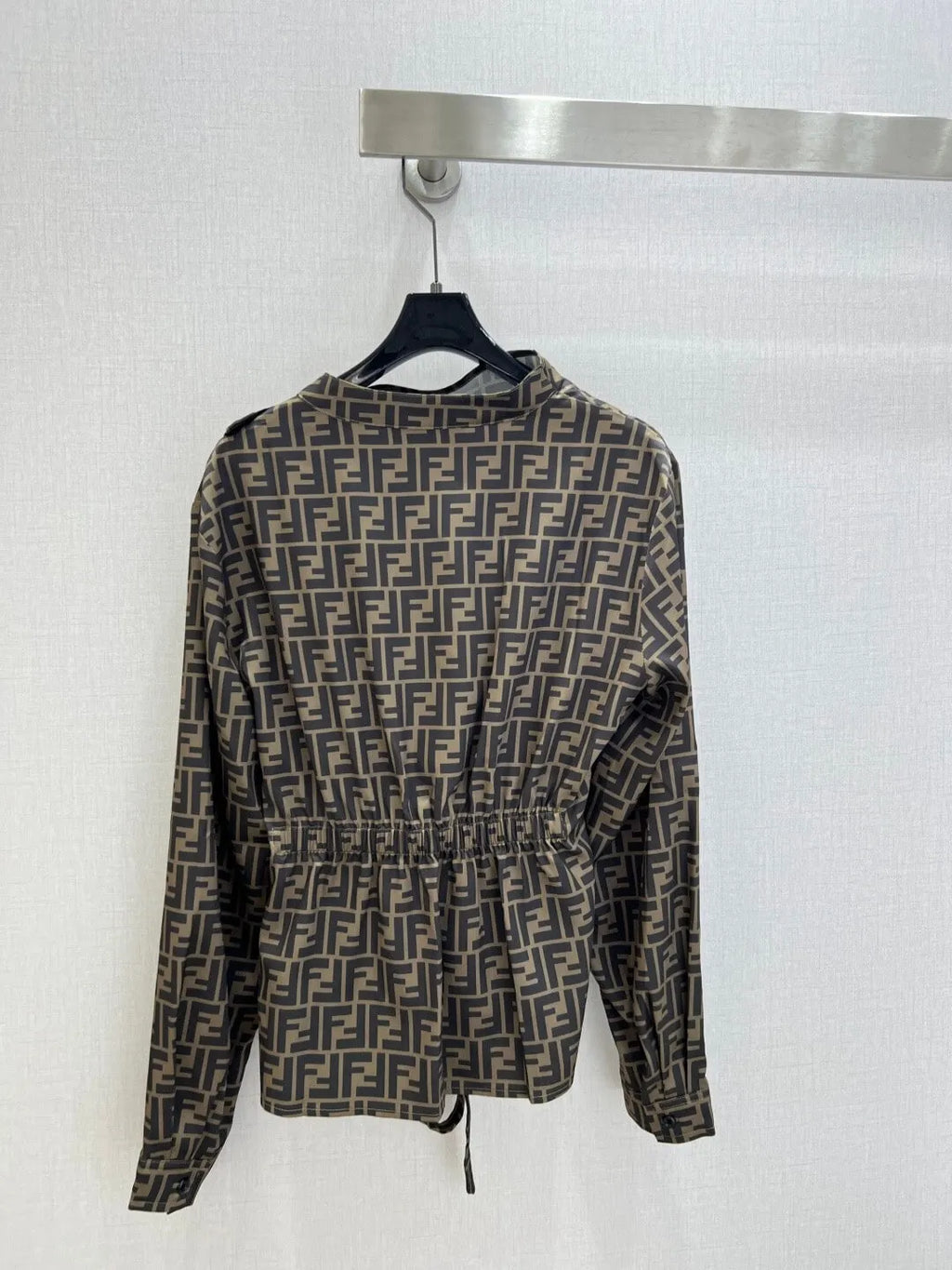 Self Belt Monogram Long Sleeve Shirt