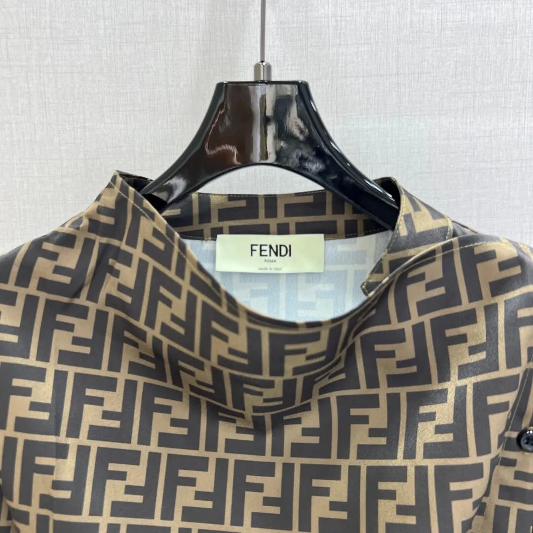 Self Belt Monogram Long Sleeve Shirt