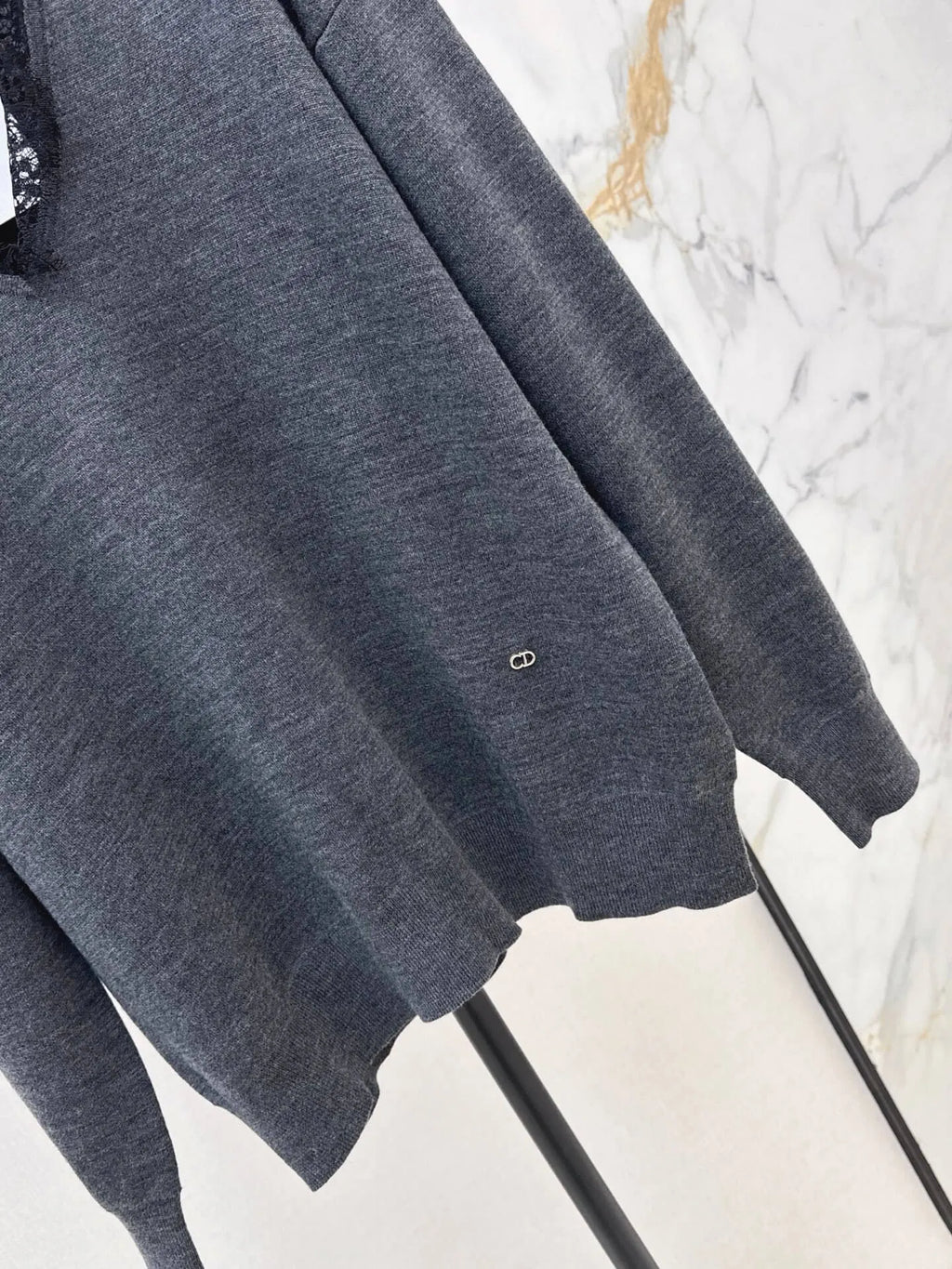Lace V-neck Knit Top