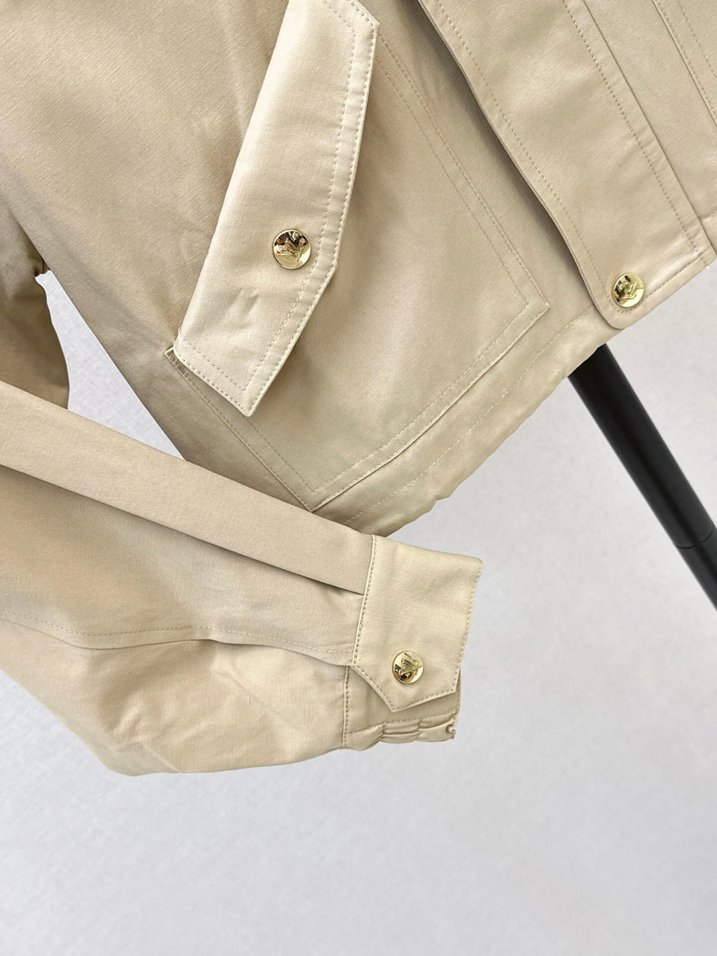 Stand Collar Label Cropped Jacket