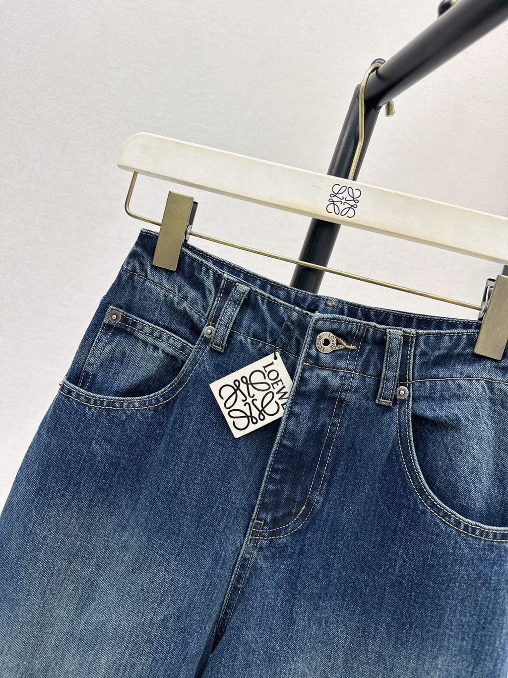 Segmented Baggy Denim Pants