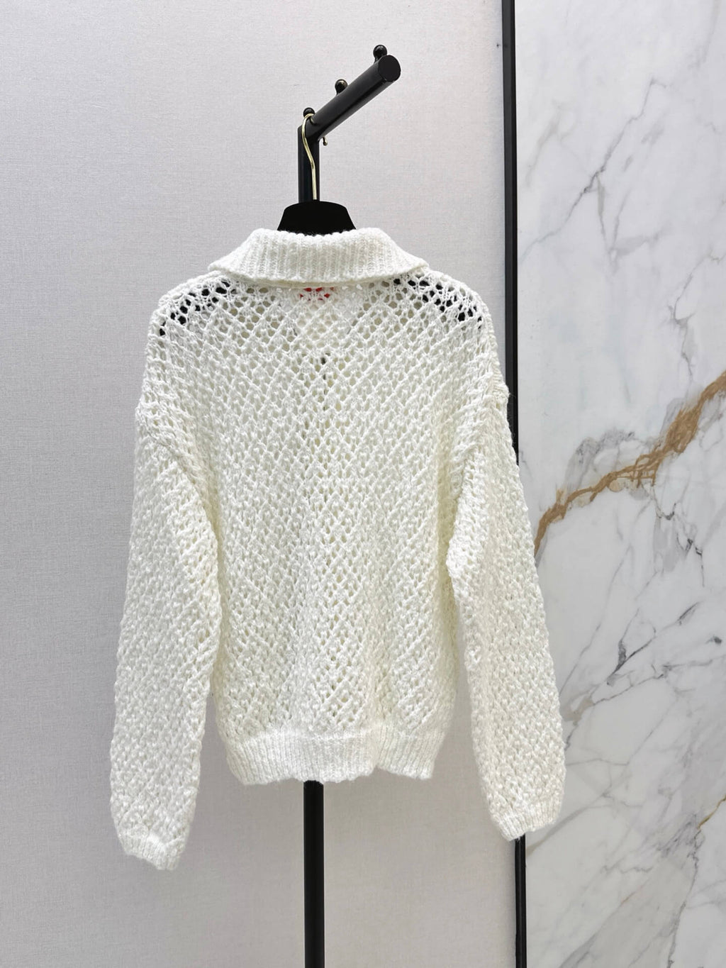 Chunky Mesh Knit Cardigan