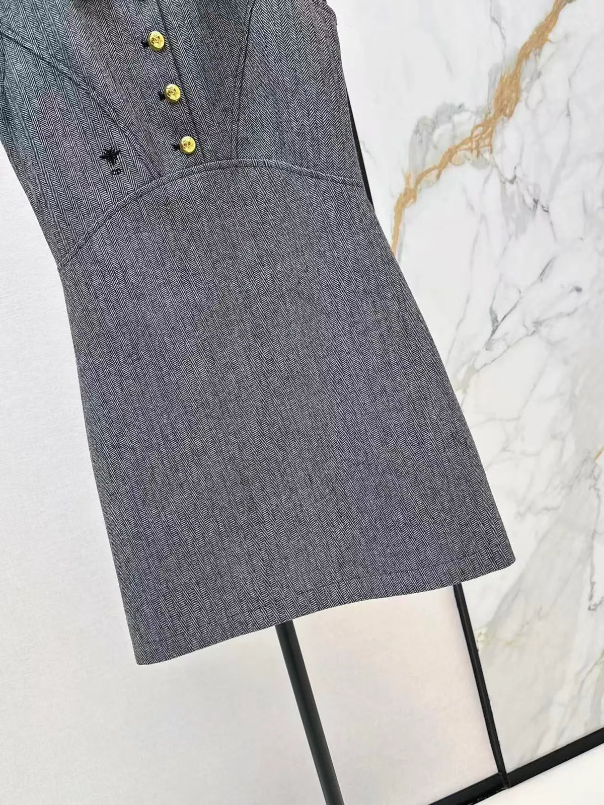 Bee Stitch Collared Tank Dress