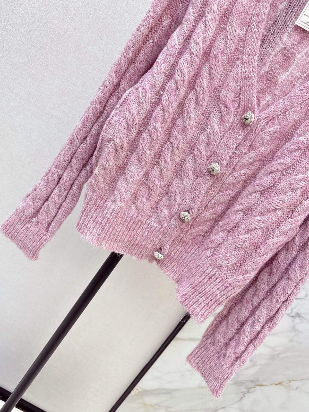 Cable Knit V-Neck Cardigan