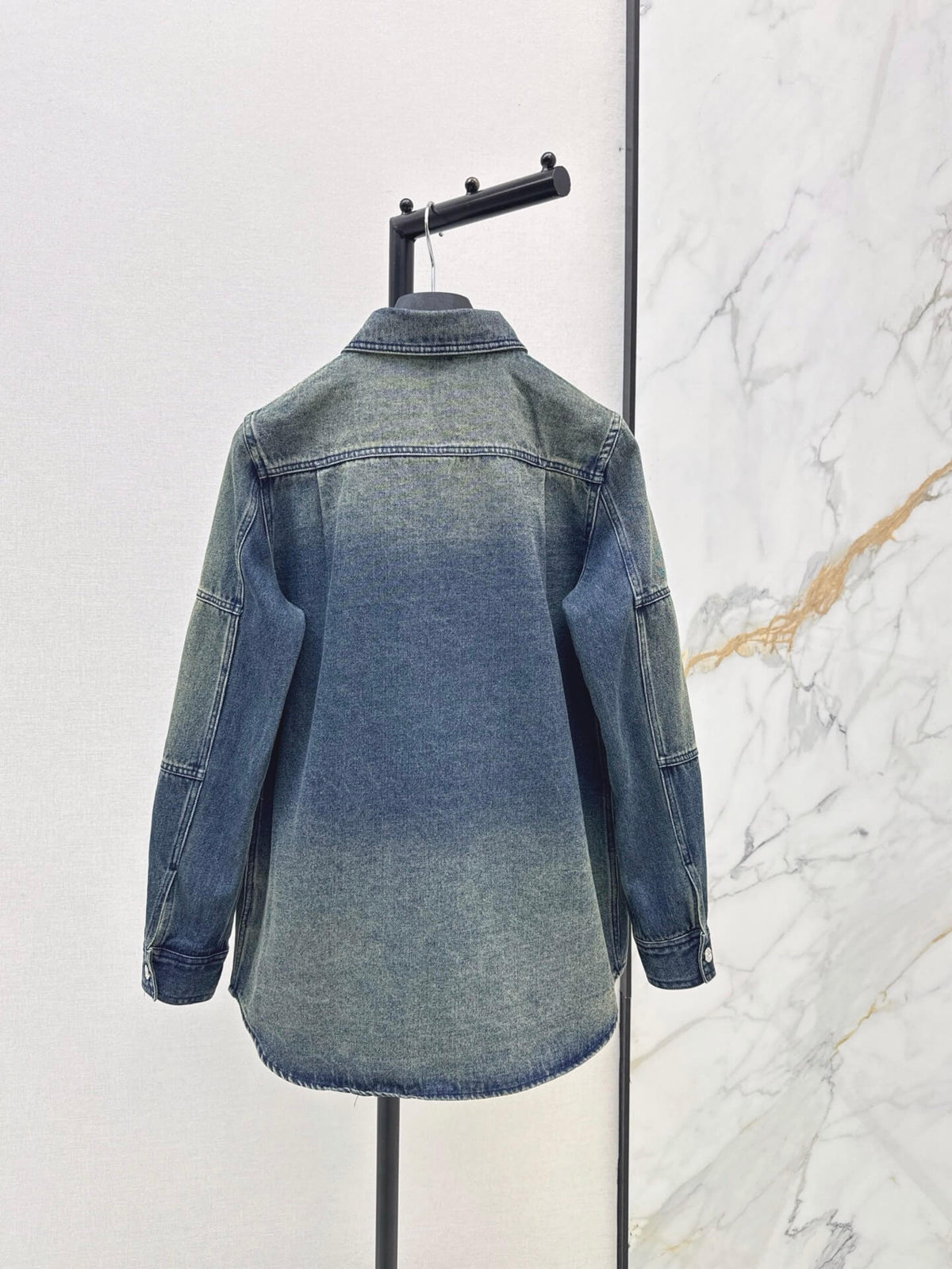 Distressed Panel Denim Jacket