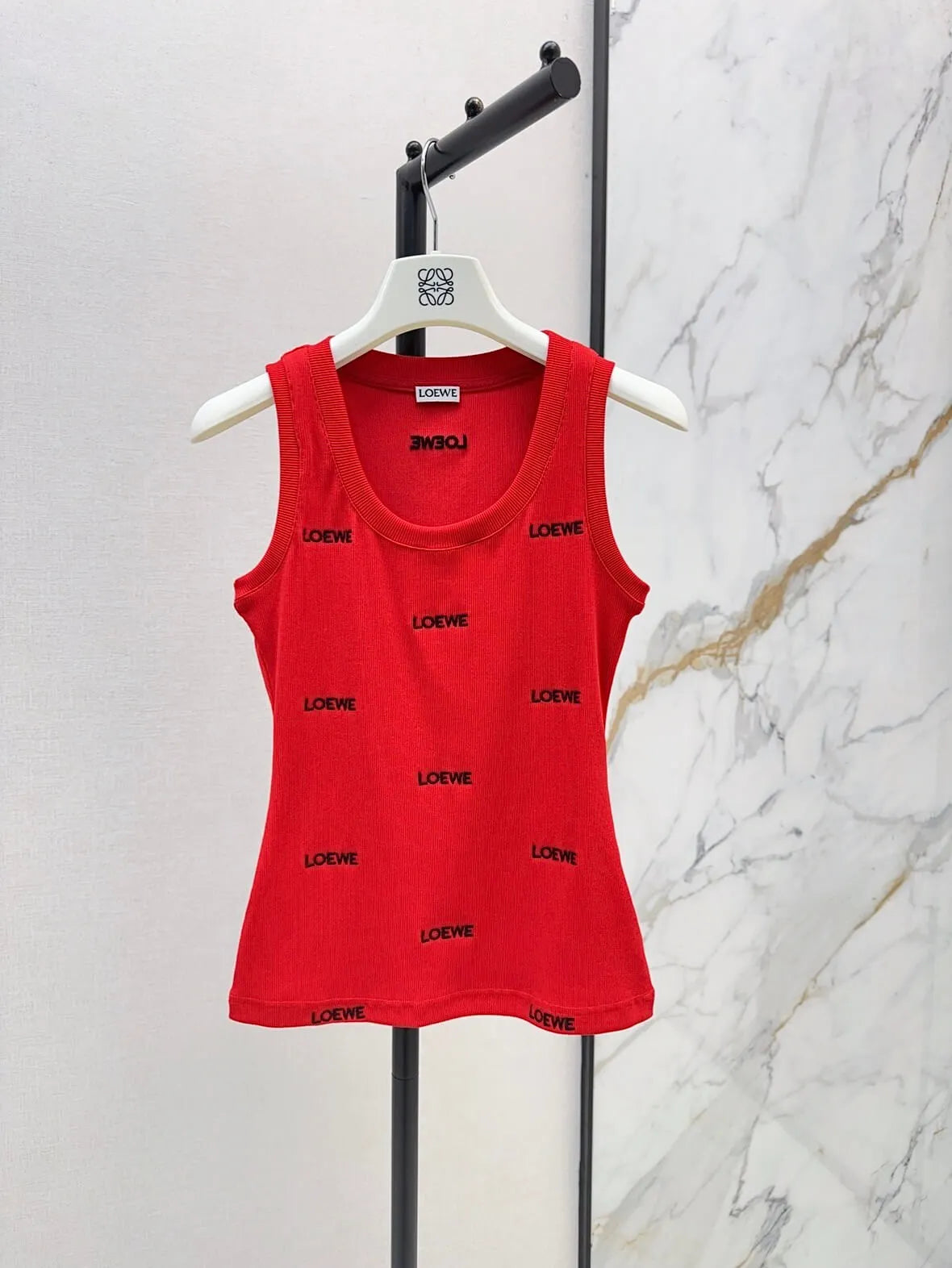 Multi Logo Fitted Rib Knit Vest