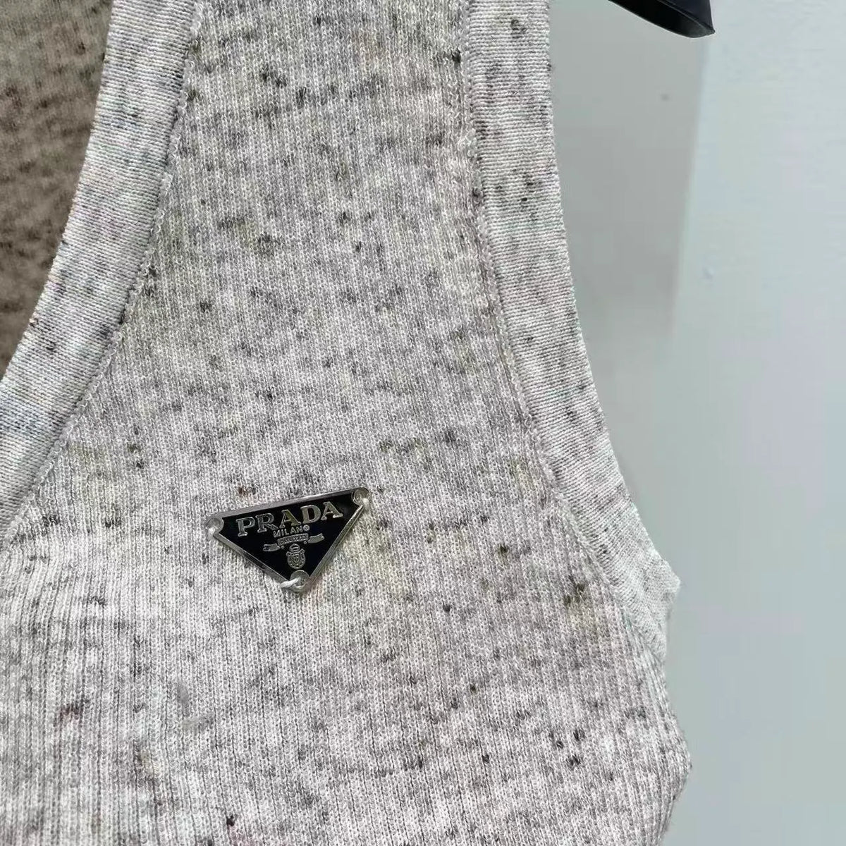 Speckled Melange Zip-Up Vest