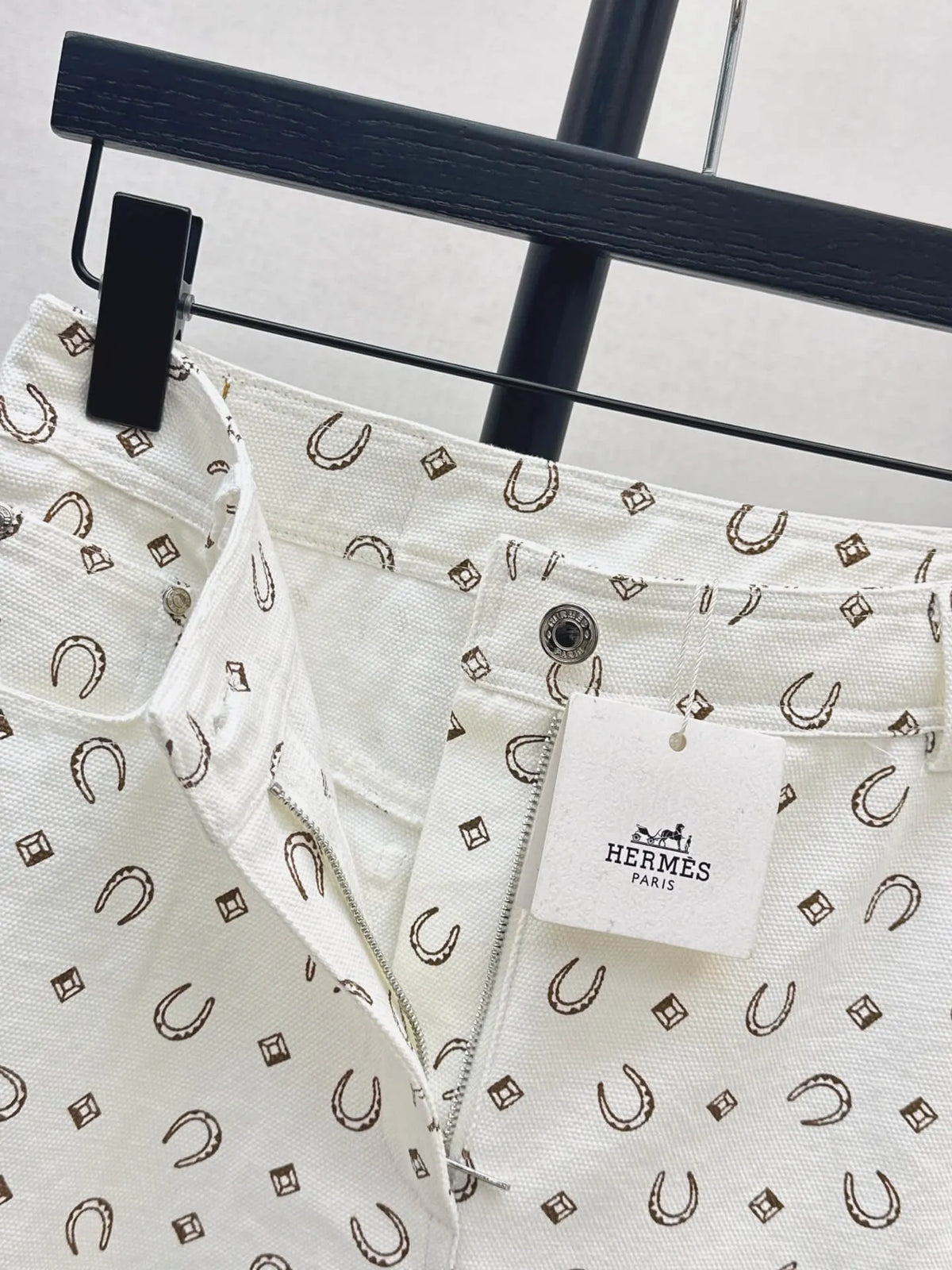High Waist Printed Straight Jeans