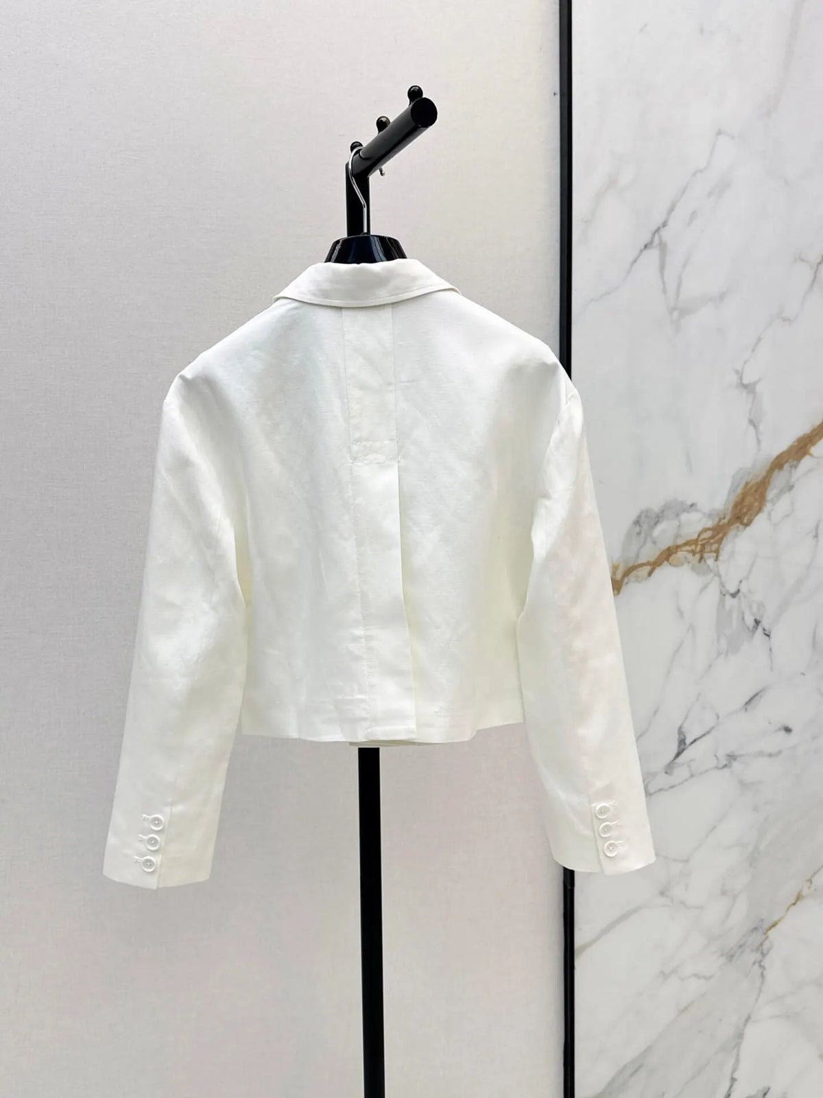 White Blazer and Yellow Skirt Set