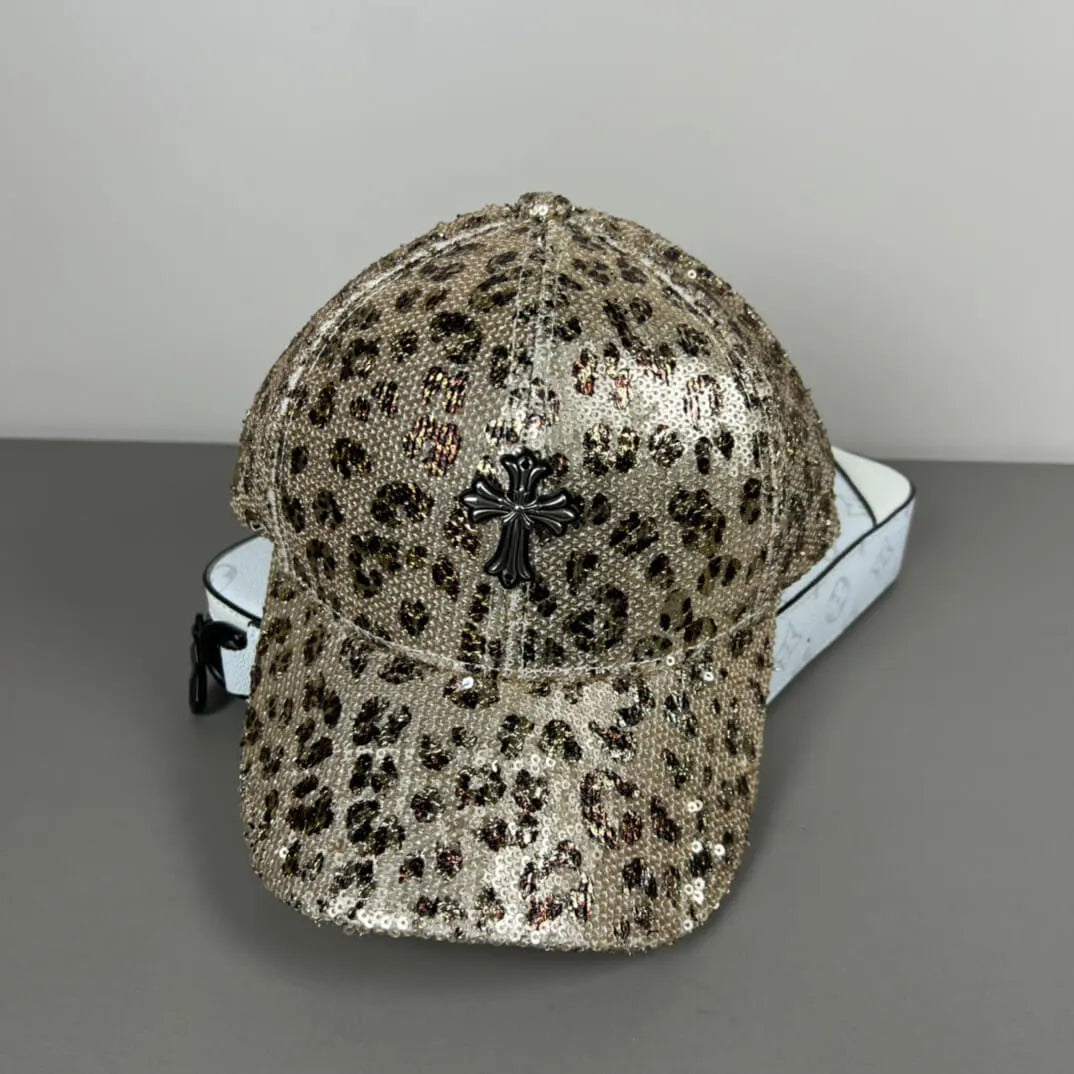 Avant-garde Fashion Leopard Print Sequin Cap