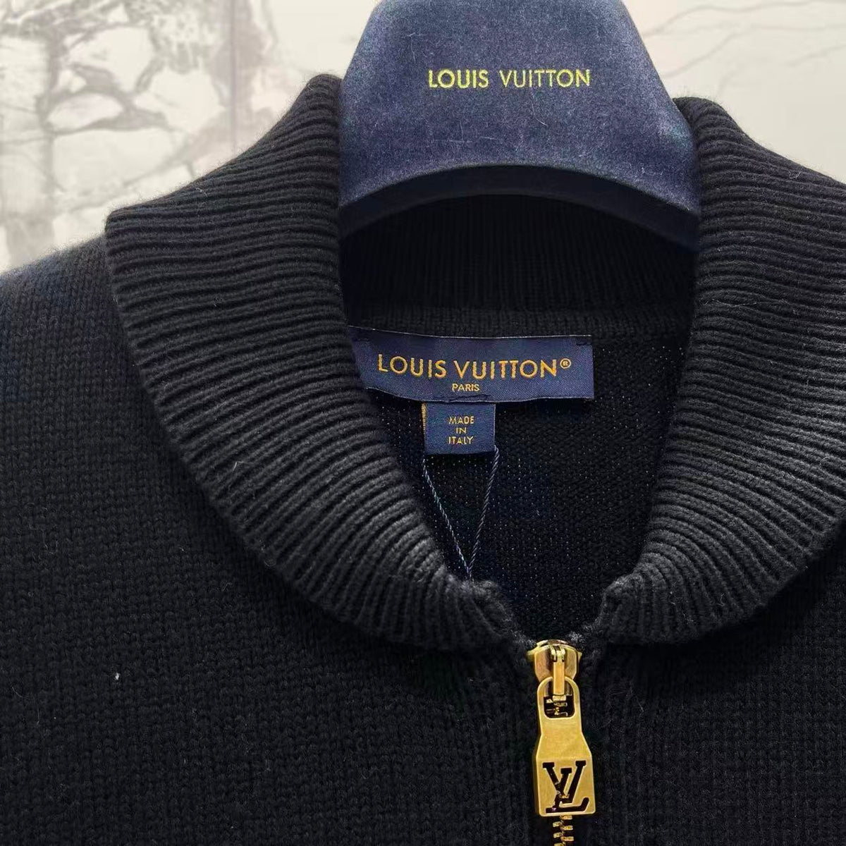3D Embroidery Zip-Up Knit Jacket