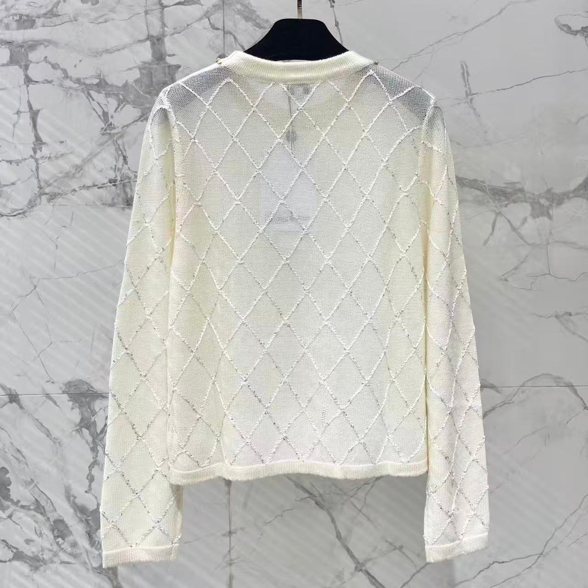 Diamond Quilted Beaded Long Sleeve
