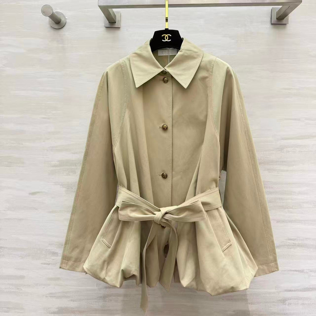 Bubble Hem Trench Coat