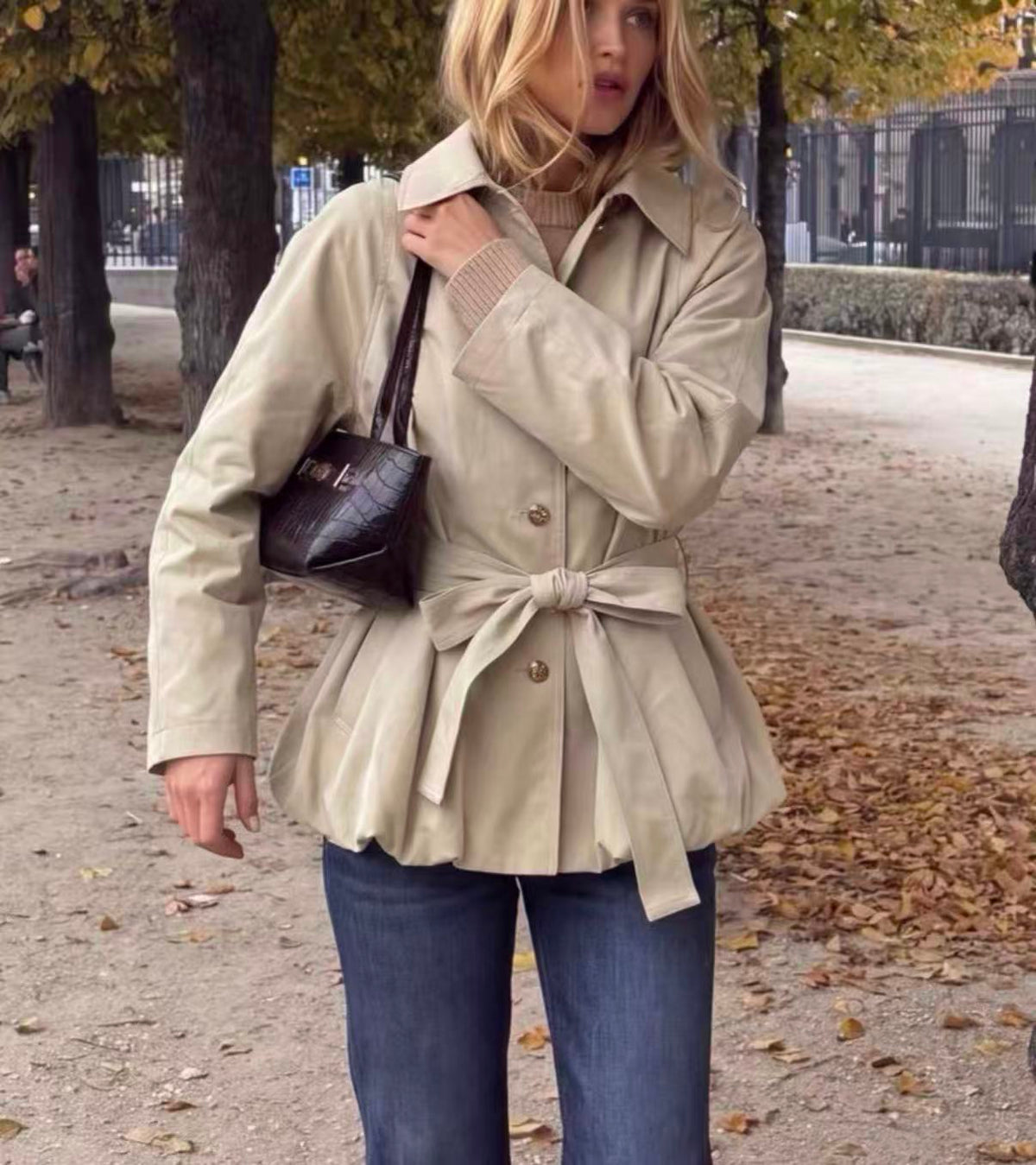 Bubble Hem Trench Coat