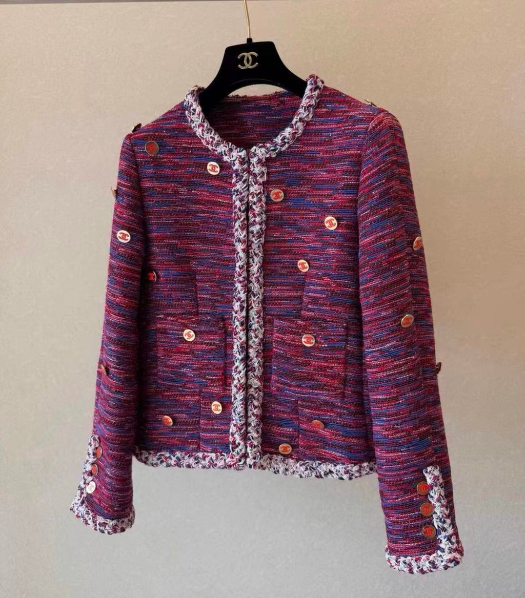 Vintage Metal Button Woven Jacket