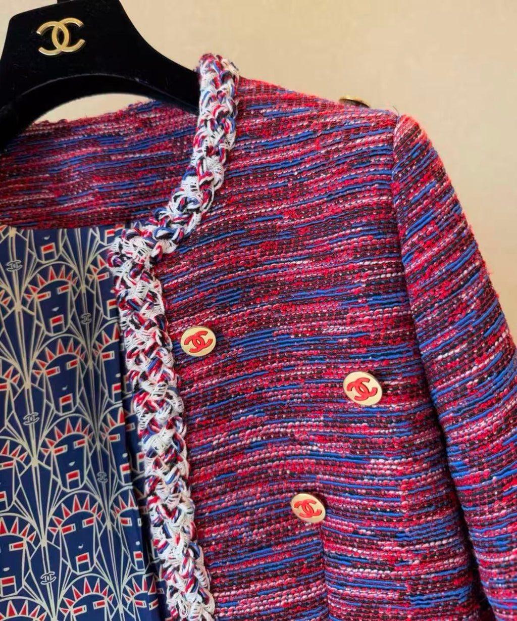 Vintage Metal Button Woven Jacket