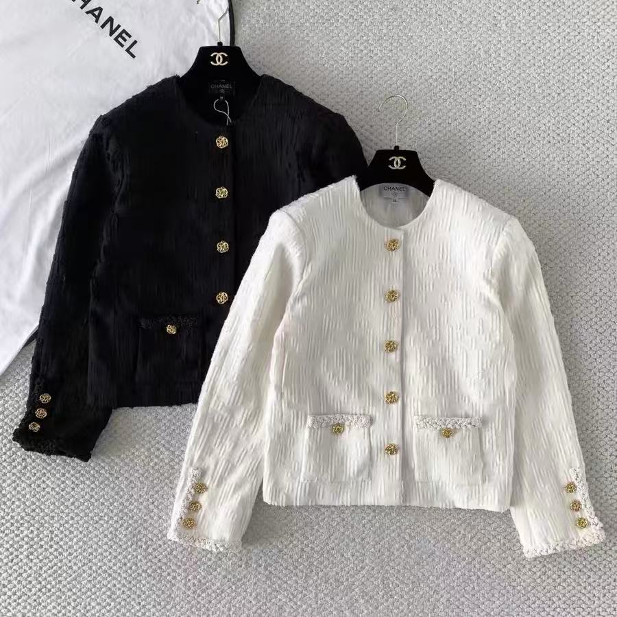 26FW New Classic Gold-Button Flocked Jacket