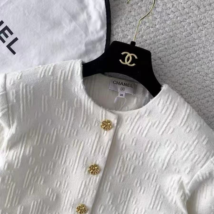 26FW New Classic Gold-Button Flocked Jacket