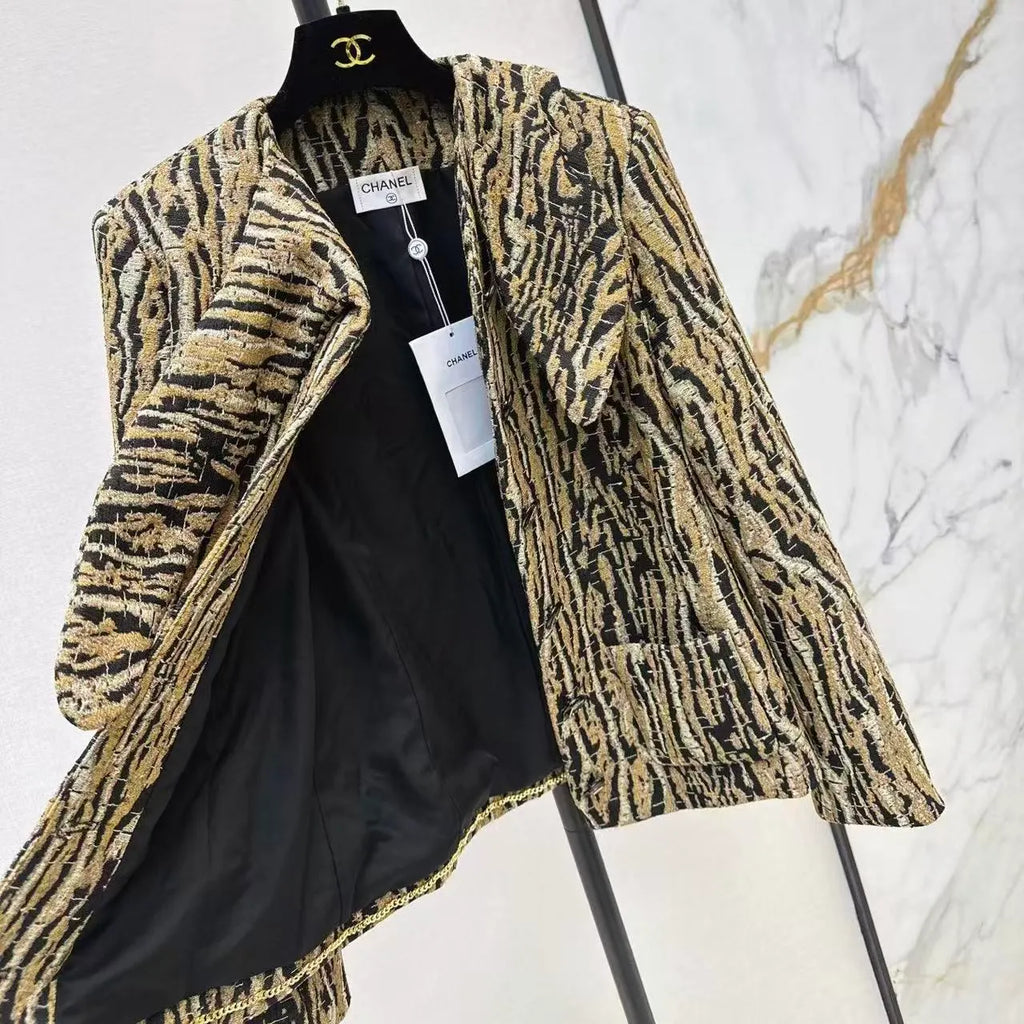 Woven Textured Leopard Jacket