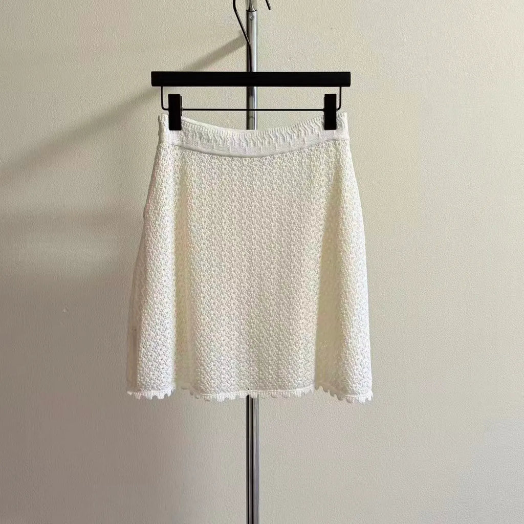 Blend Openwork Knit Skirt