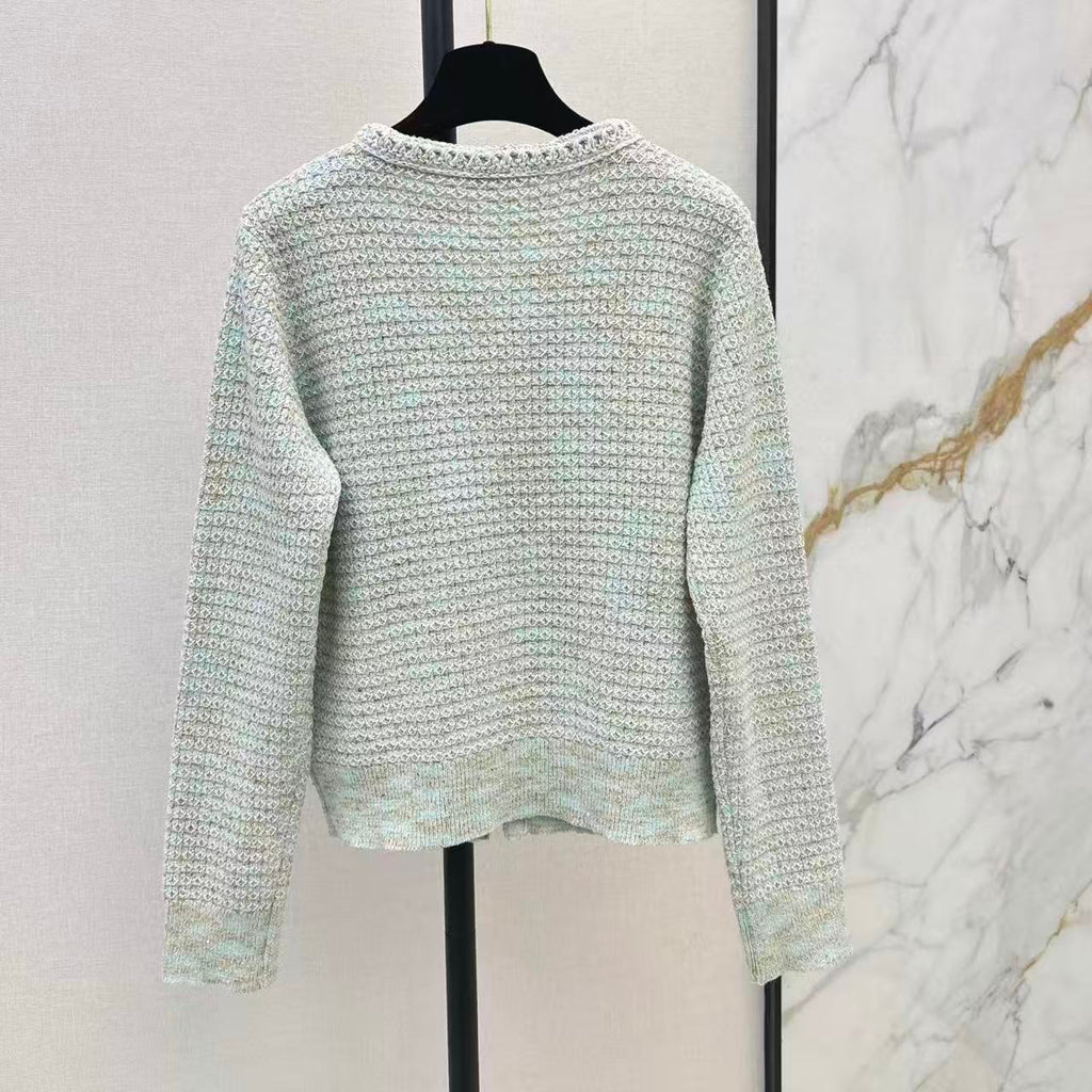 Mint Green Knit Vest and Cardigan Set