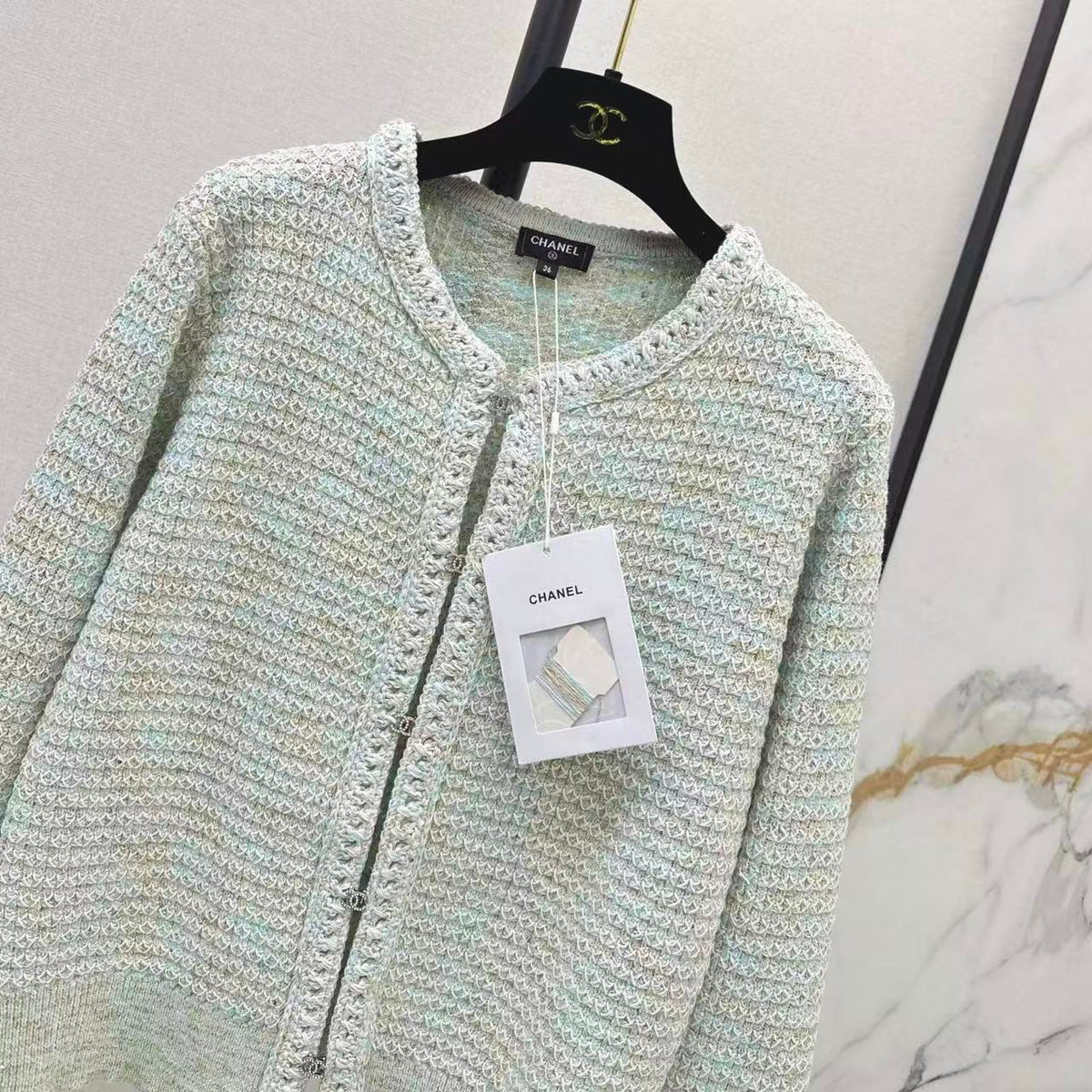 Mint Green Knit Vest and Cardigan Set