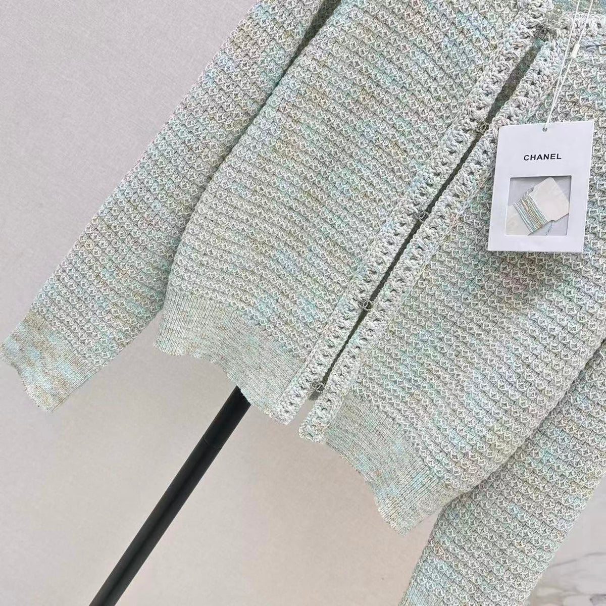 Mint Green Knit Vest and Cardigan Set