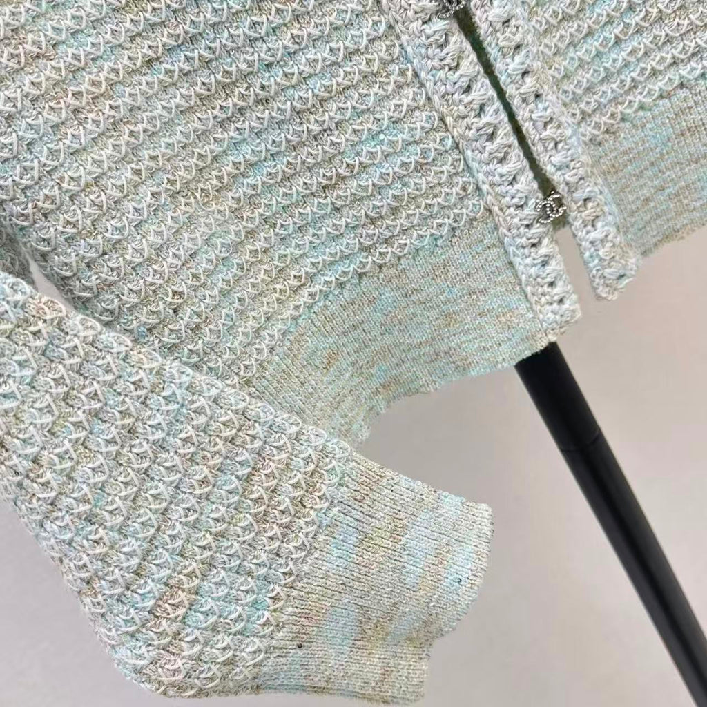 Mint Green Knit Vest and Cardigan Set