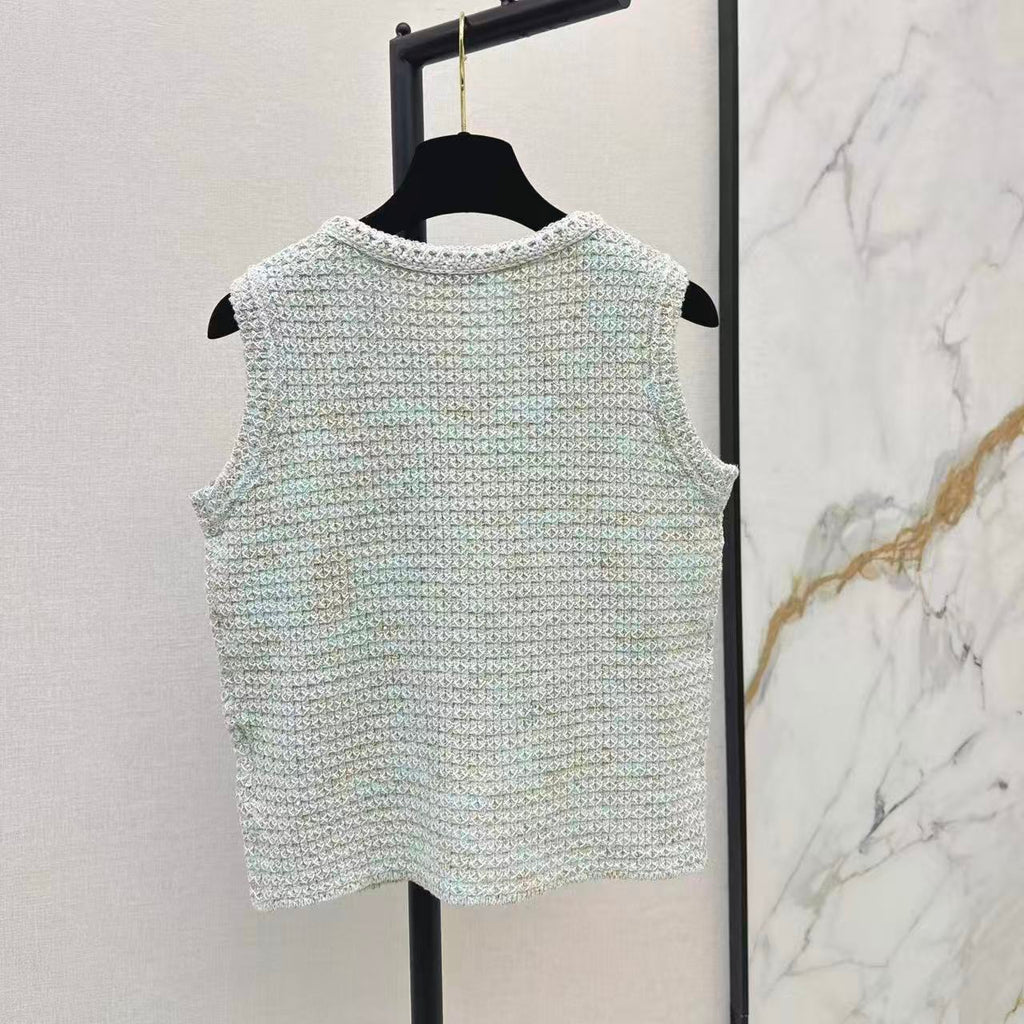 Mint Green Knit Vest and Cardigan Set