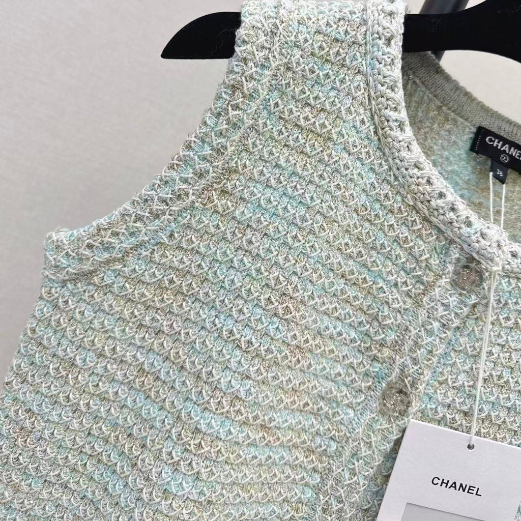 Mint Green Knit Vest and Cardigan Set