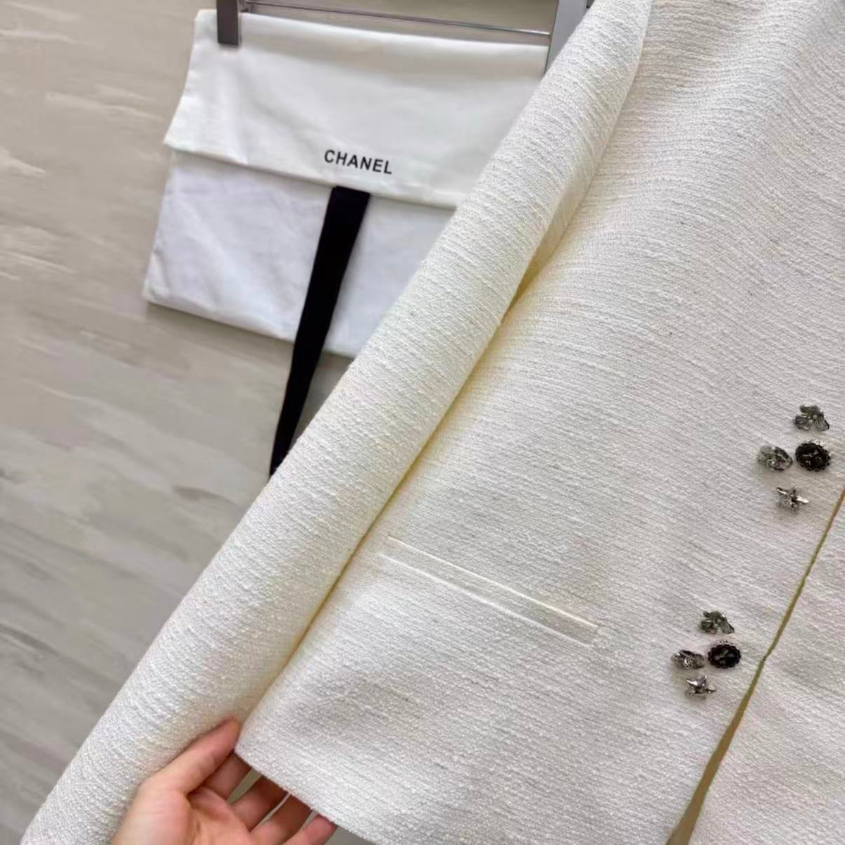 Elegant Floral Button Design Jacket