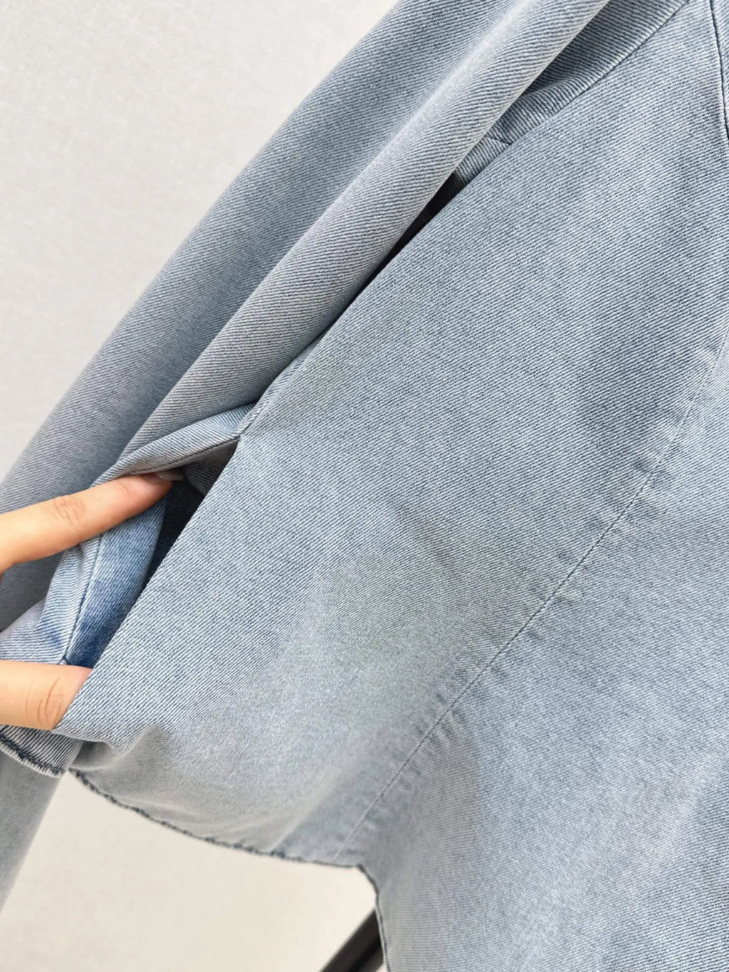 Commute Elegant Denim Jacket Skirt Set