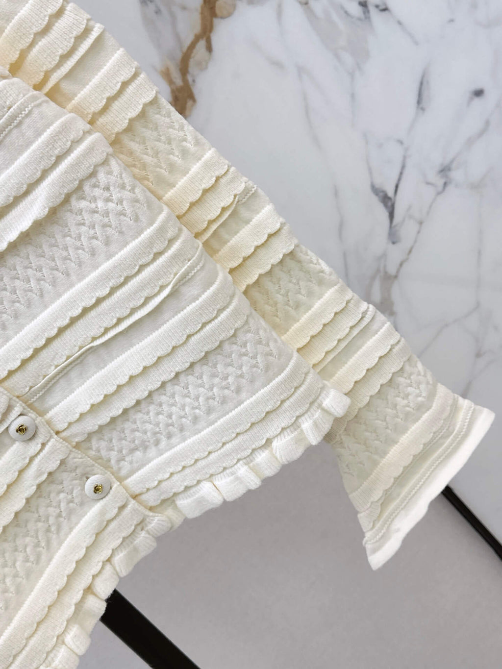 Ruffle Layered Knit Cardigan