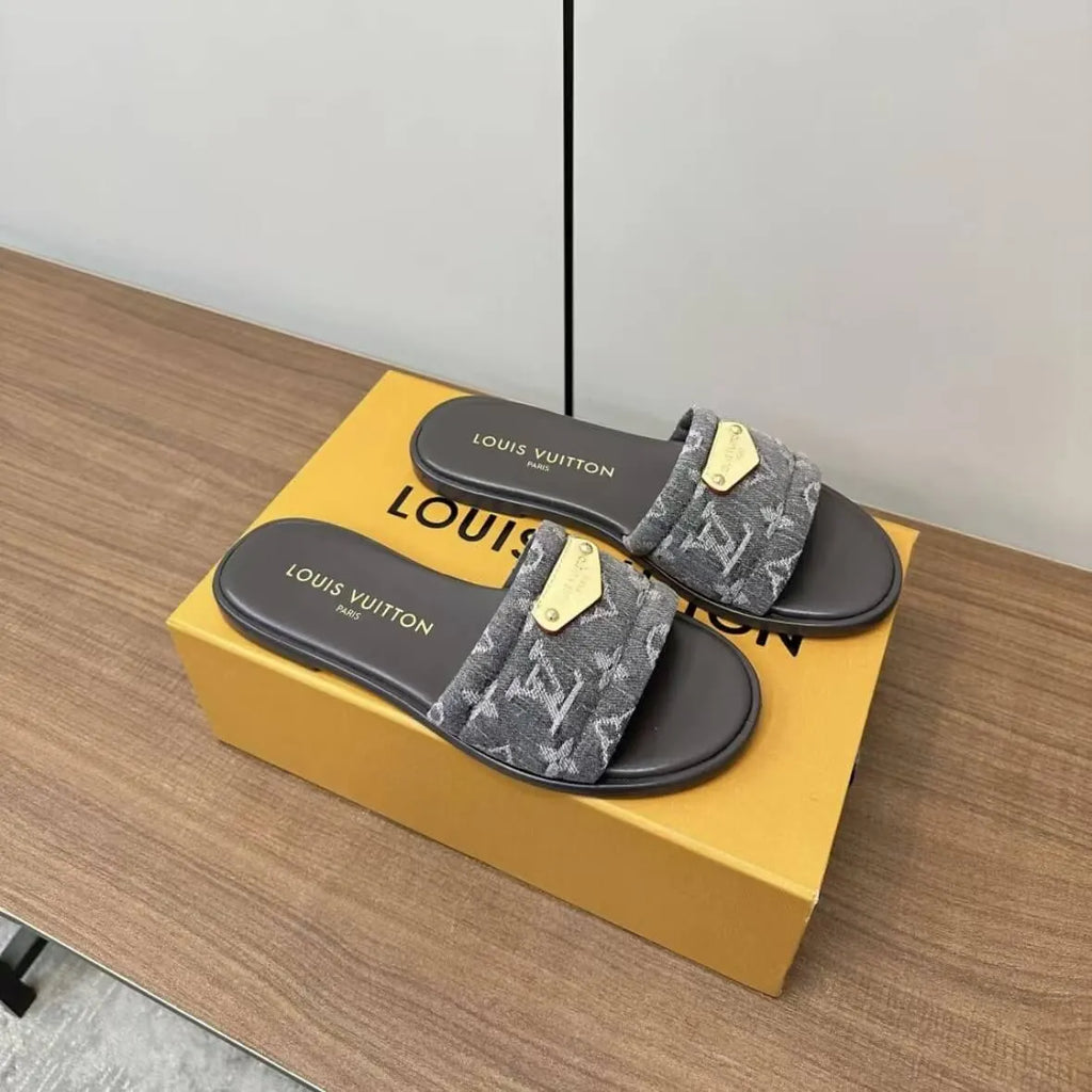 Classic Versatile Black Denim Sandals