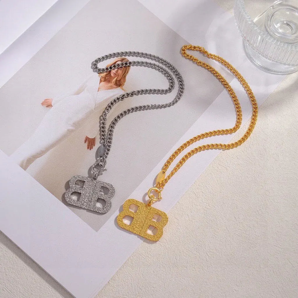 Avant-Garde Symmetric Letter Necklace