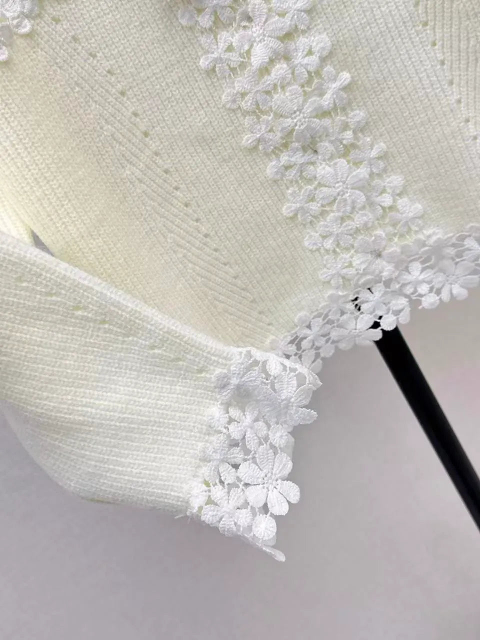Fall Petal Lace Panel Sweater