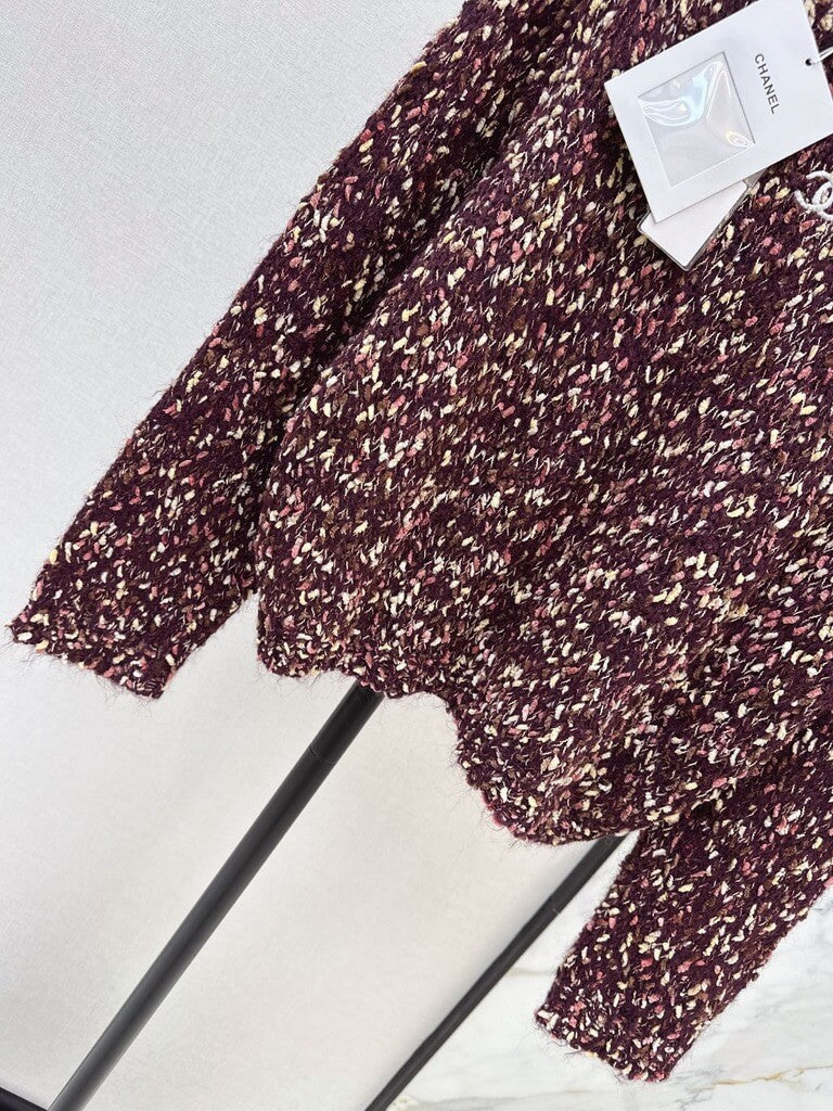 Marled Yarn Loose Fit Knit Sweater