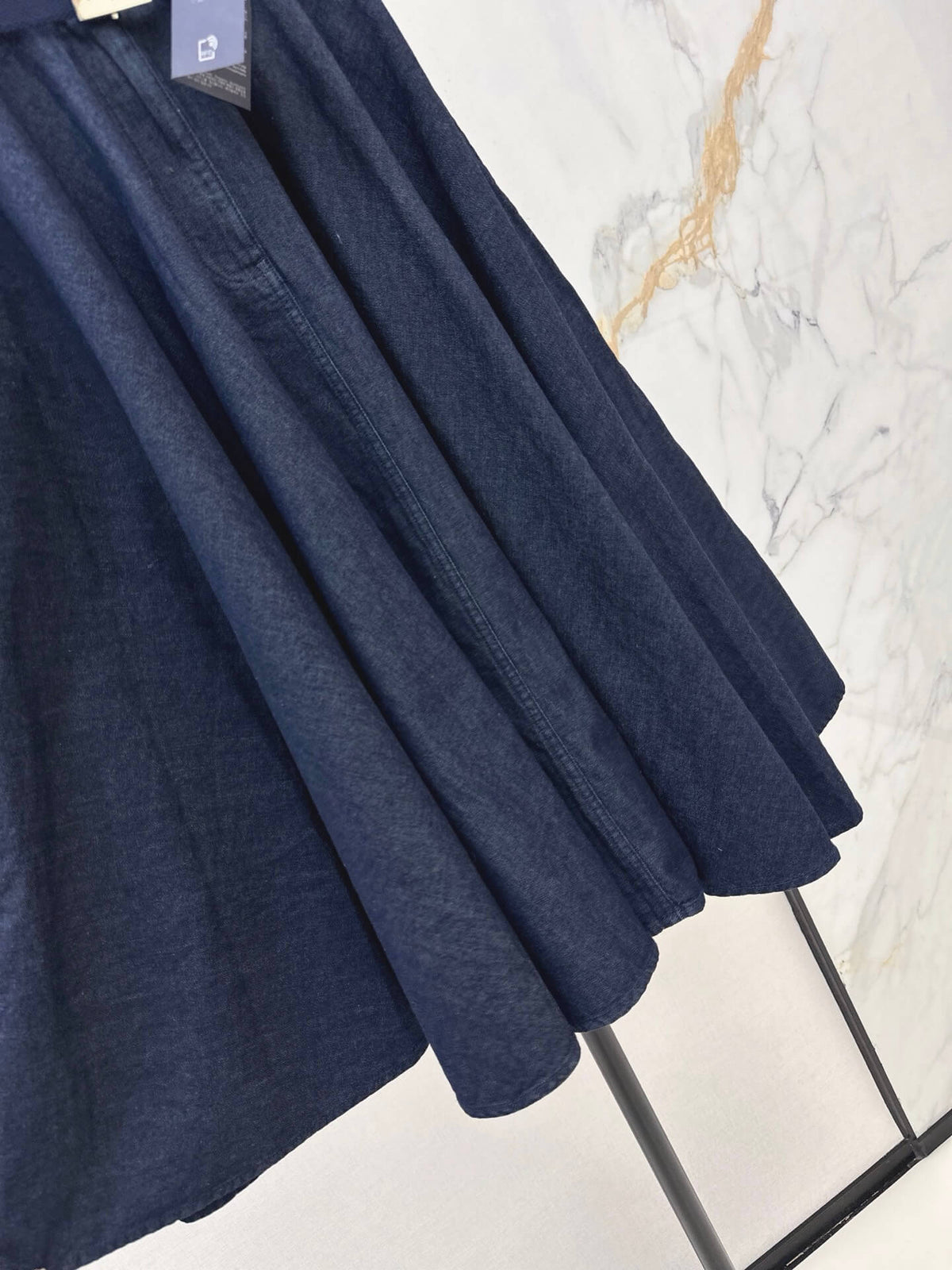 High Waist Denim Umbrella Skirt