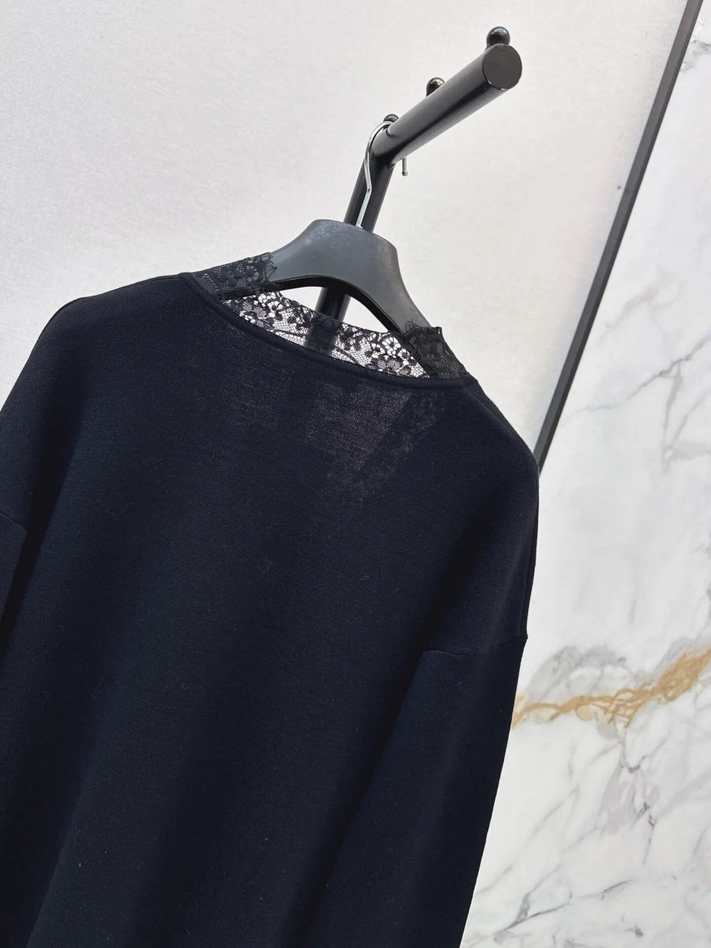 Lace V-neck Knit Top