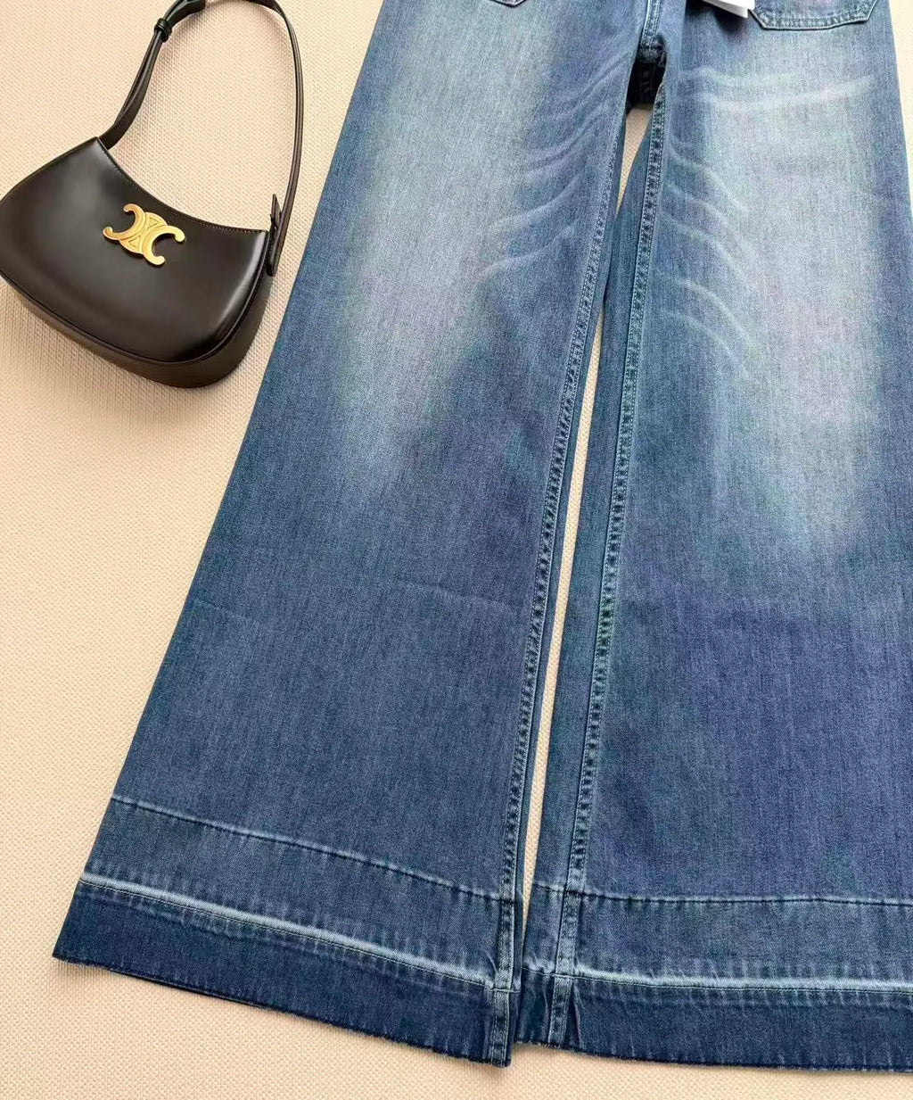 Vintage Washed Flare Jeans