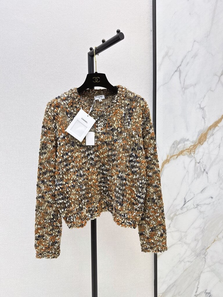 Marled Yarn Loose Fit Knit Sweater