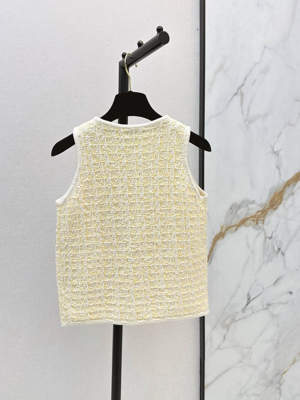 Textured Gold Button Knit Vest