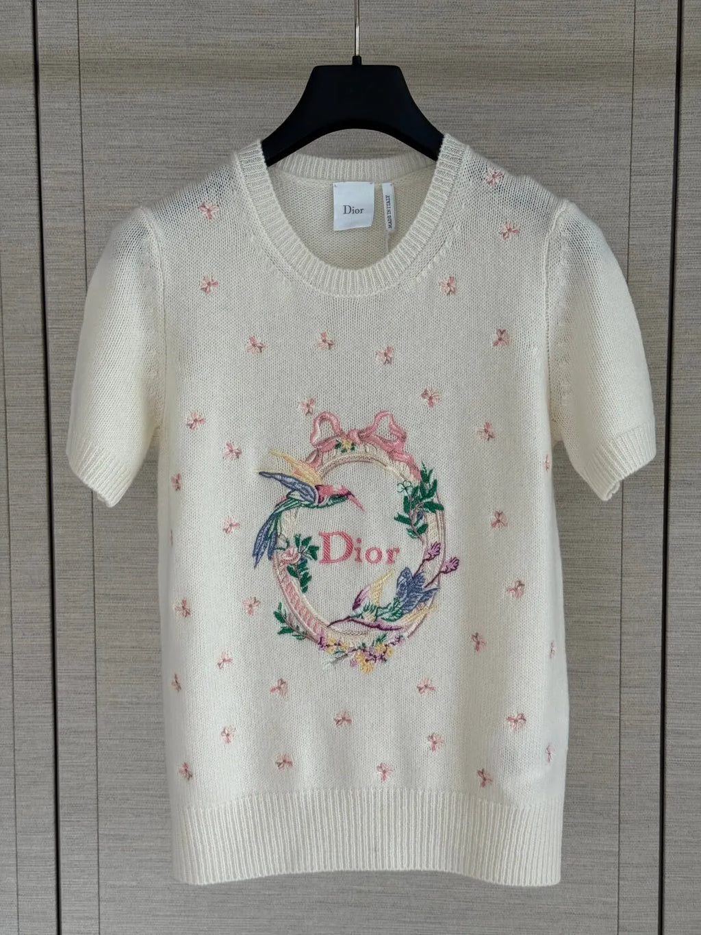 Short Sleeve Embroidered Sweater
